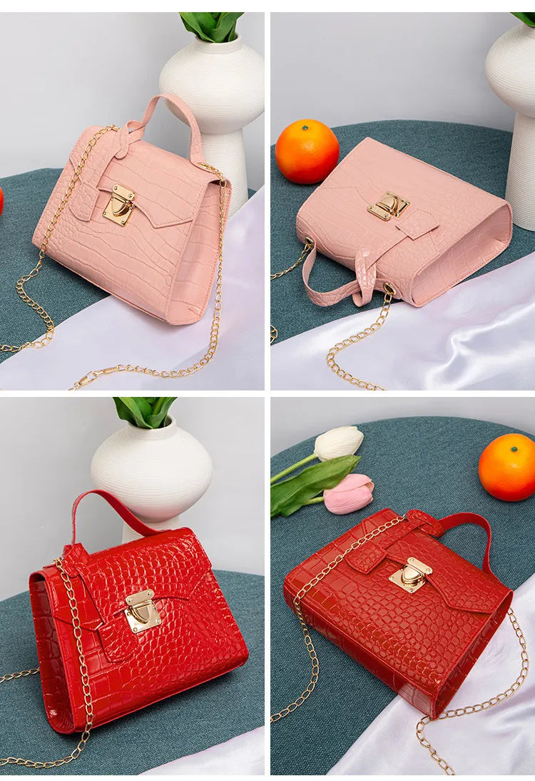 Street Fashion PU Crocodile Pattern Women's Handbag