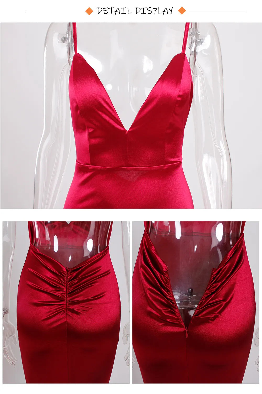 Suspender V-neck And Tail Tail Large Swing Dance Party Dress Long Skirt