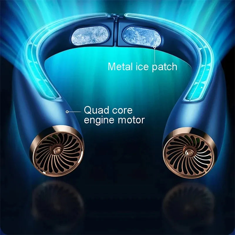 Summer Fan Portable Little Fan Charging Mute Bladeless Wall Mounted Air Conditioner Neck Hanging Neck Refrigeration Outdoor
