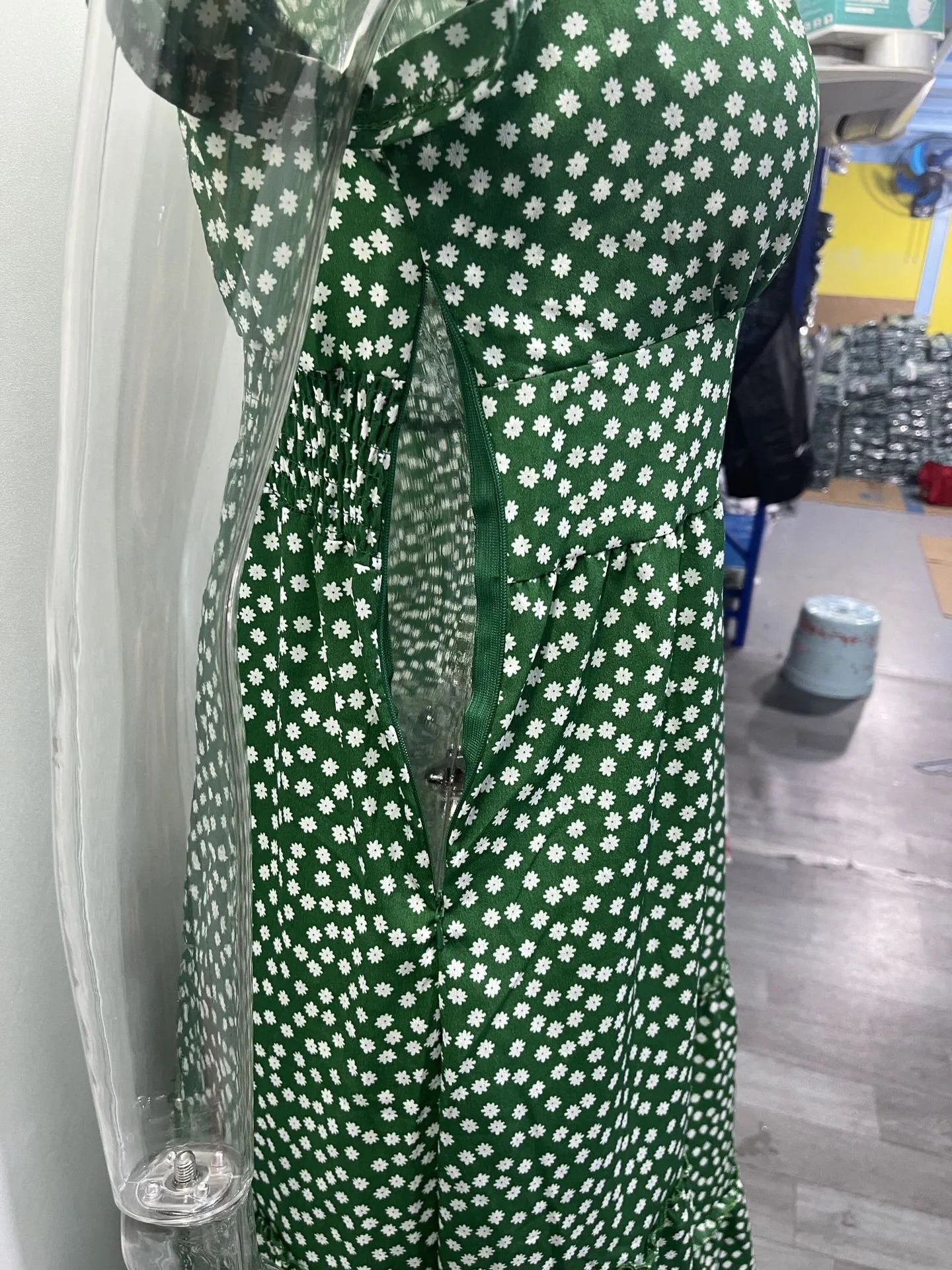 Square Collar Short Sleeve Dress Summer Puff Floral Printed Dress Long Dresses