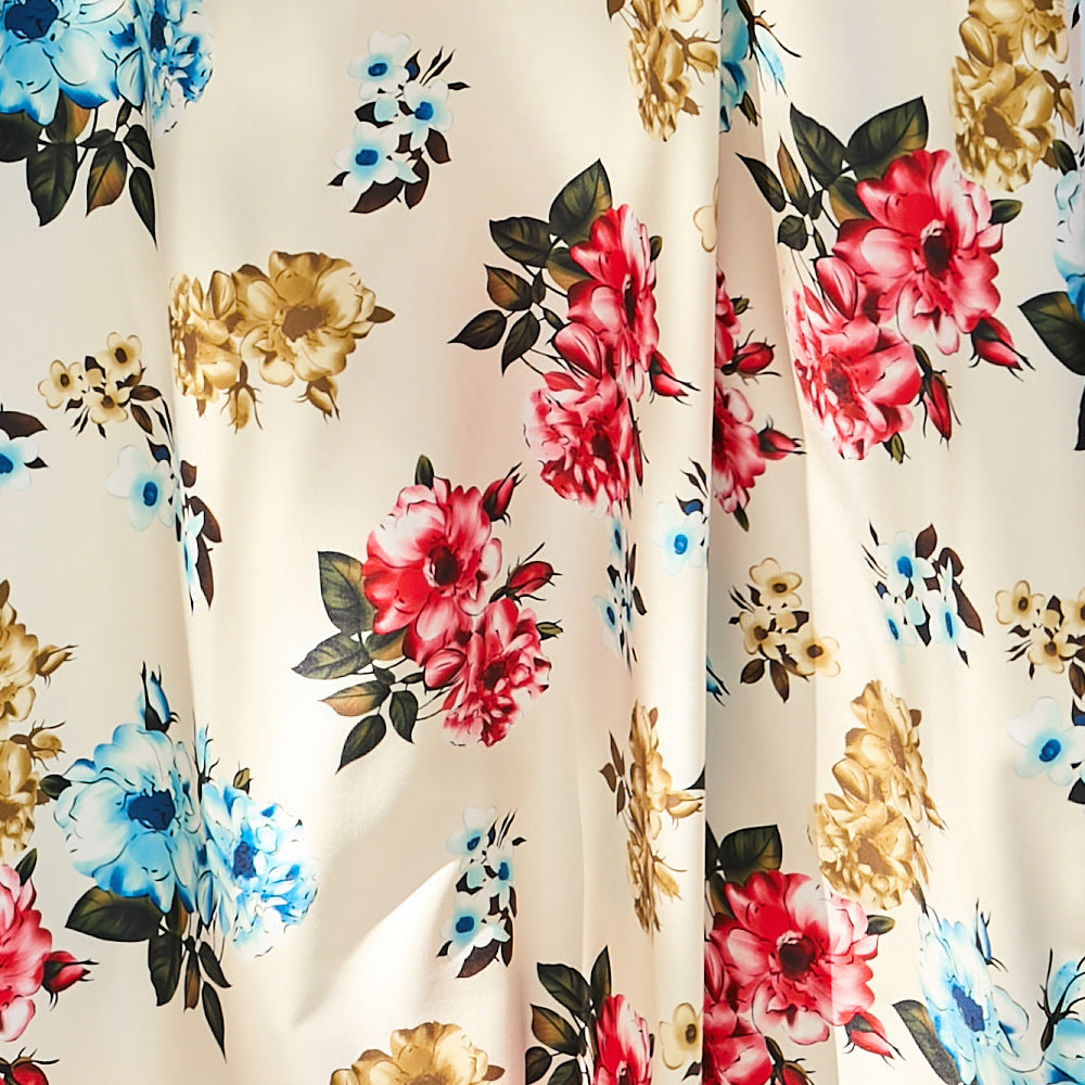 Women's Printed Waist-controlled Mid-length Sling Dress
