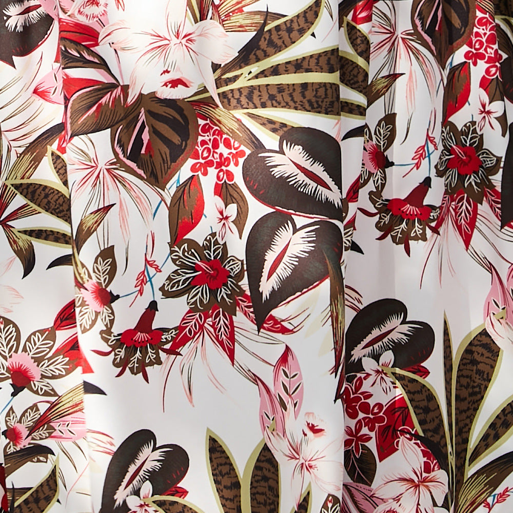 Women's Printed Waist-controlled Mid-length Sling Dress