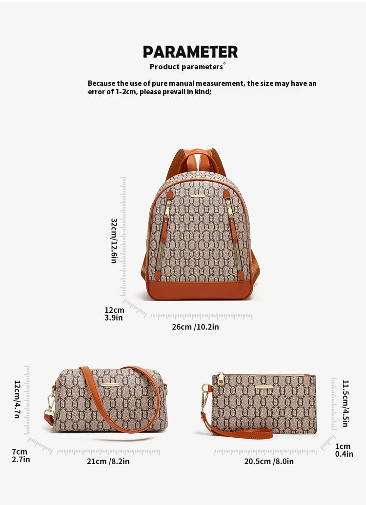 Trends Slingbackpack Three-use Women Bag Multipurpose Backpack Three-piece Set