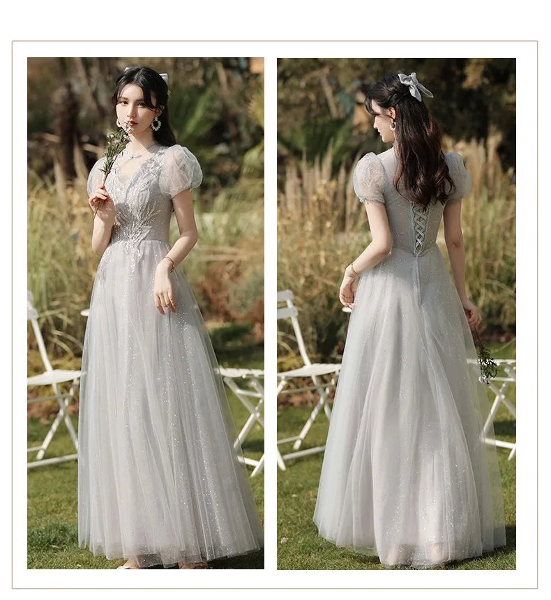 Dress Sisters Dress Female Gray Slim Fit Girlfriend Clothes