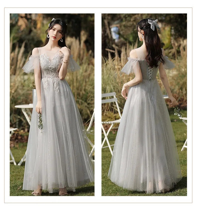 Dress Sisters Dress Female Gray Slim Fit Girlfriend Clothes