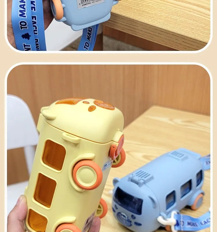 Cups Summer Good-looking Bus Car Straw With Pulley Kettle