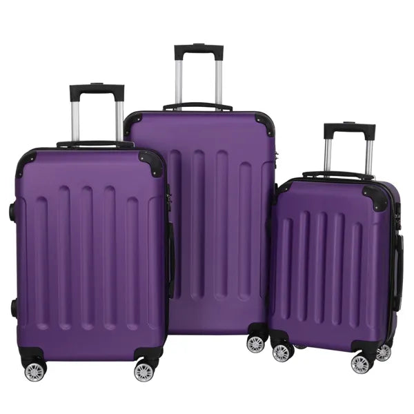 Three In One Handle Universal Wheel With 4 Corner Guards Pull Rod Box, 20in, 24in, 28in ABS Aluminum Alloy Pull Rod, Classic Color Scheme - Dark Purple 3-in-1 ABS Trolley Case 20 Inches-24 Inches-28 Inches Black - FREE USA SHIPPING