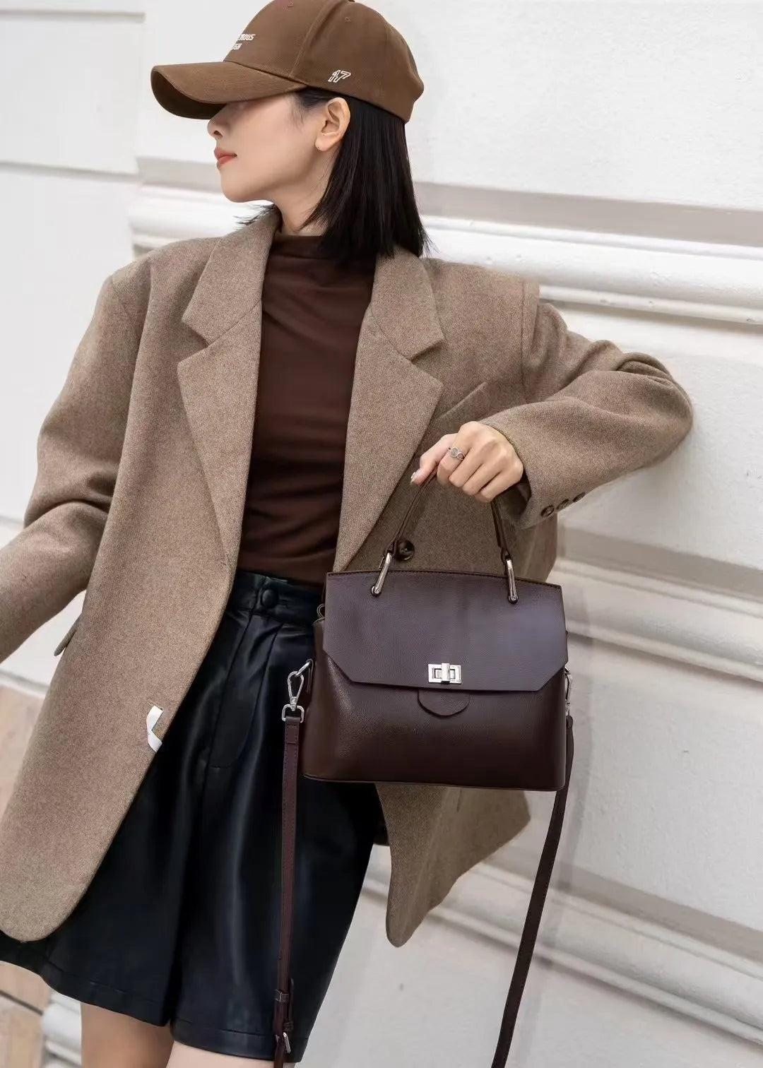 Genuine Leather High-grade Sentong Handheld Versatile Light Luxury Messenger Bag