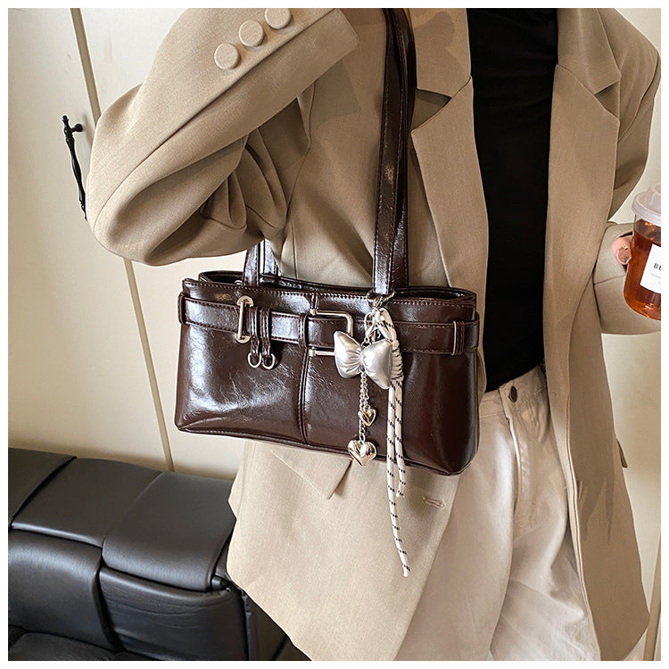 Commuter Texture Underarm Shoulder Handbag