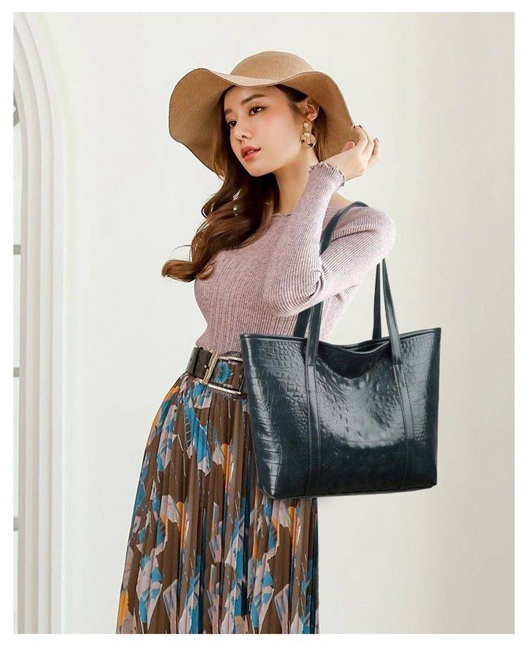 Women's Soft Leather Portable Large Capacity Shoulder Bag