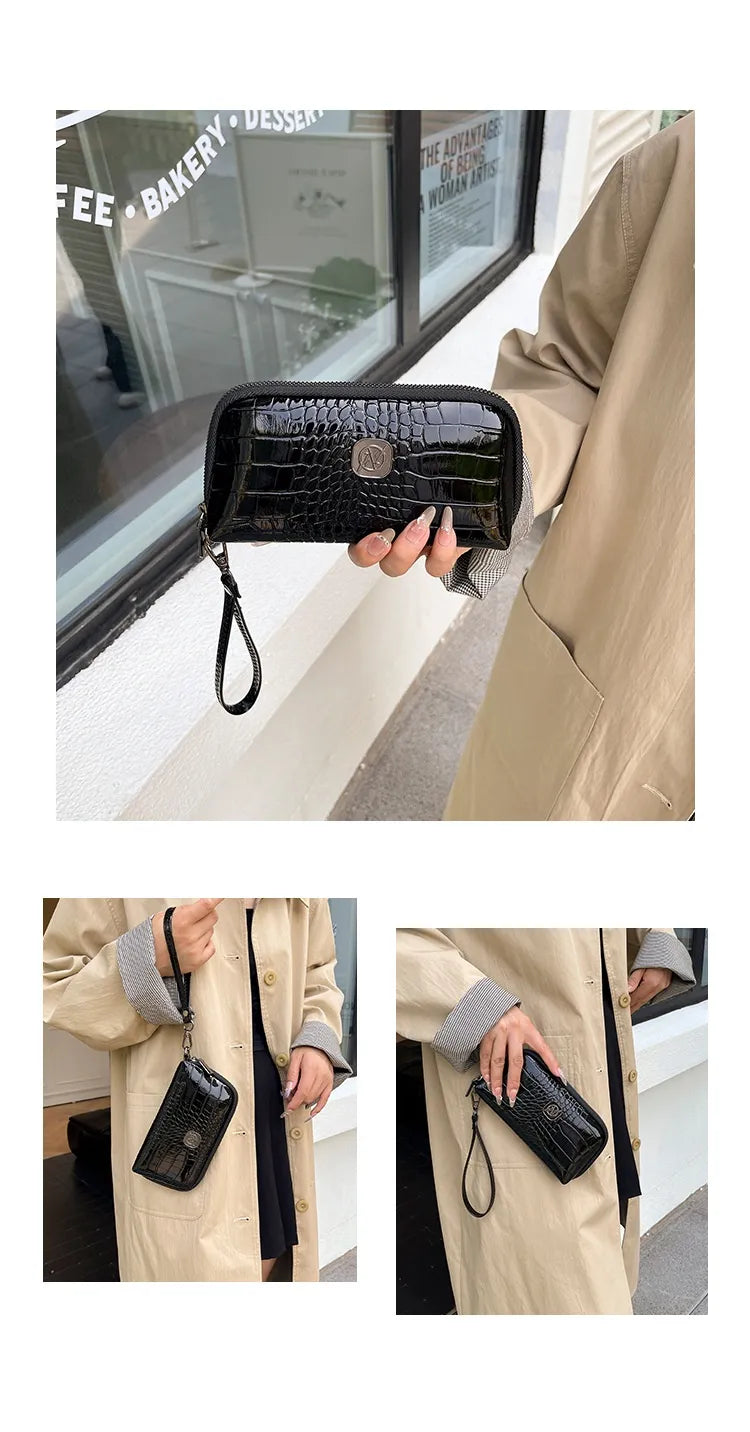 Hand-held Crystal Bamboo Pattern Exquisite Mobile Phone Bag
