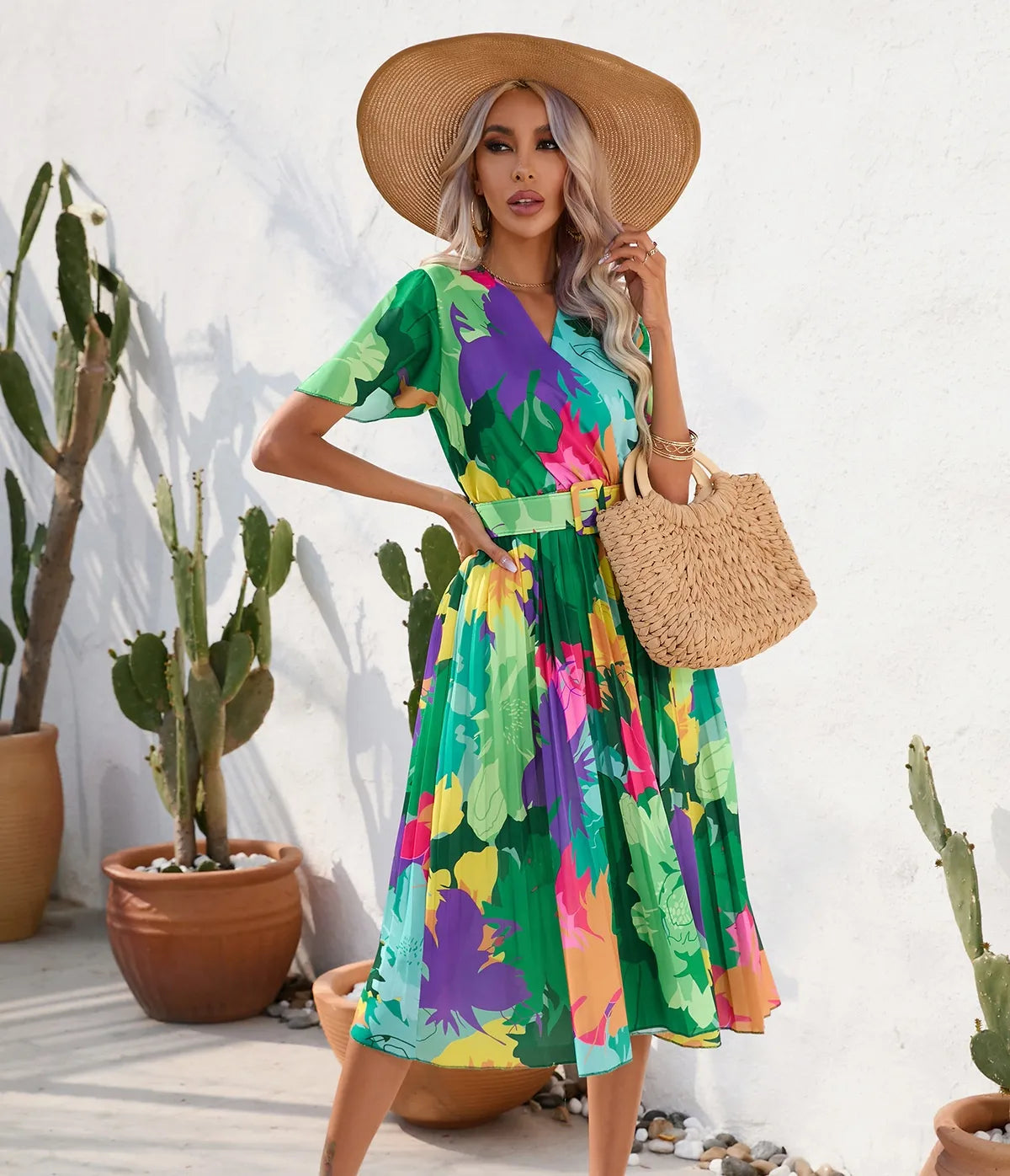 Women's Summer Printed Short Sleeve Dress