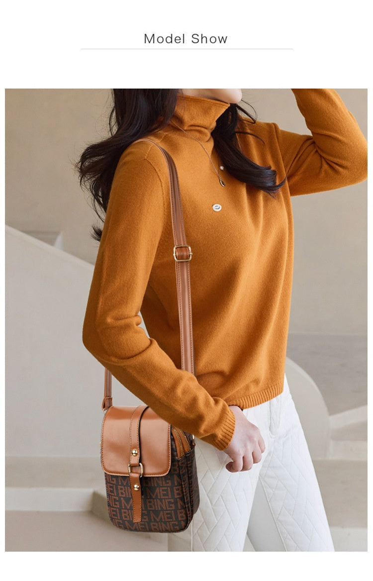 Soft Leather Retro Printed Mini Crossbody Bag
