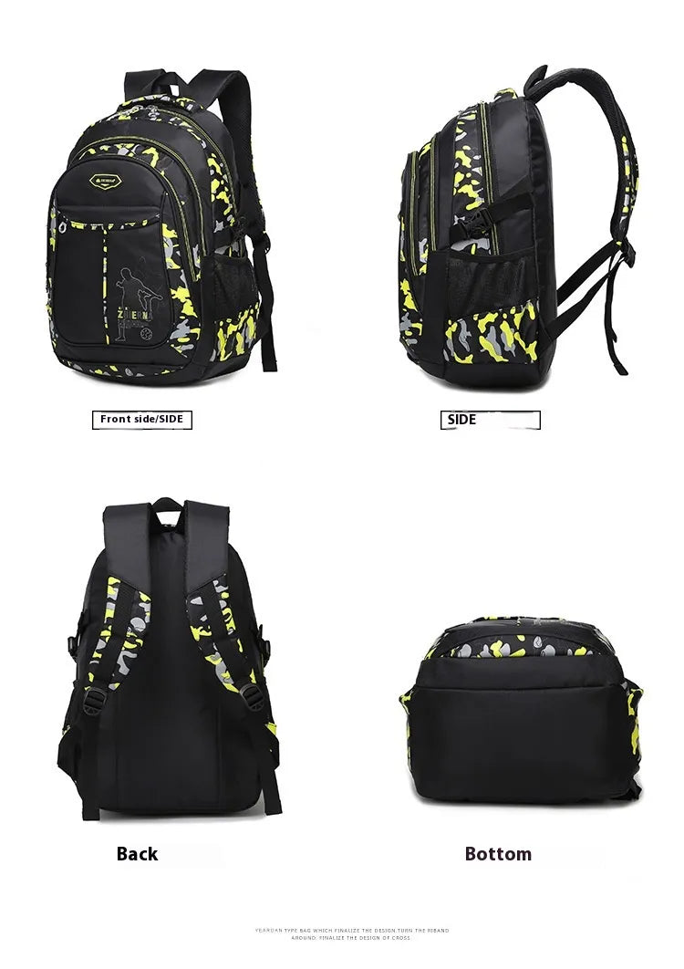 Camouflage Printed Schoolbag Three-piece Set