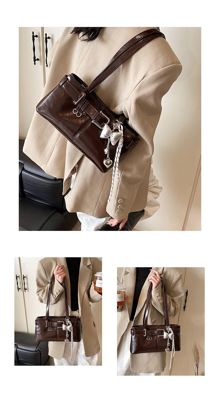 Commuter Texture Underarm Shoulder Handbag