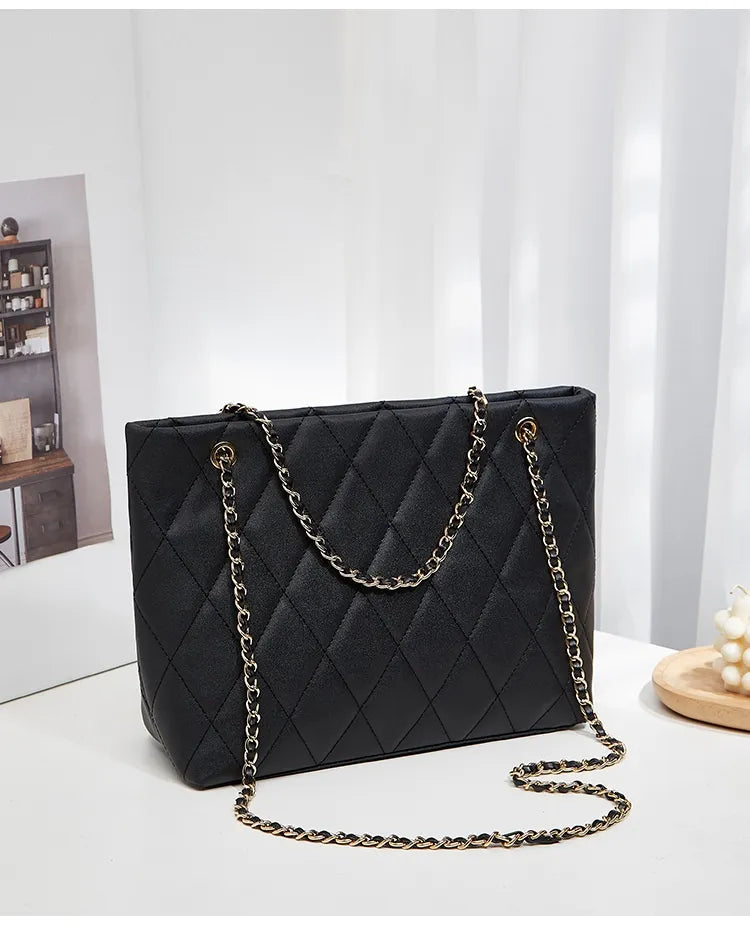 Rhombus Casual Tote Bag Vintage Chain Bag Shoulder