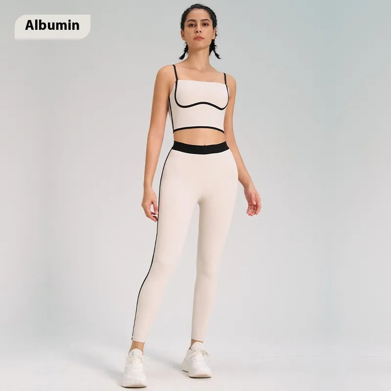 Sports Yoga Suit Two-piece Set Nude Feel Double-sided Sanding Outdoor