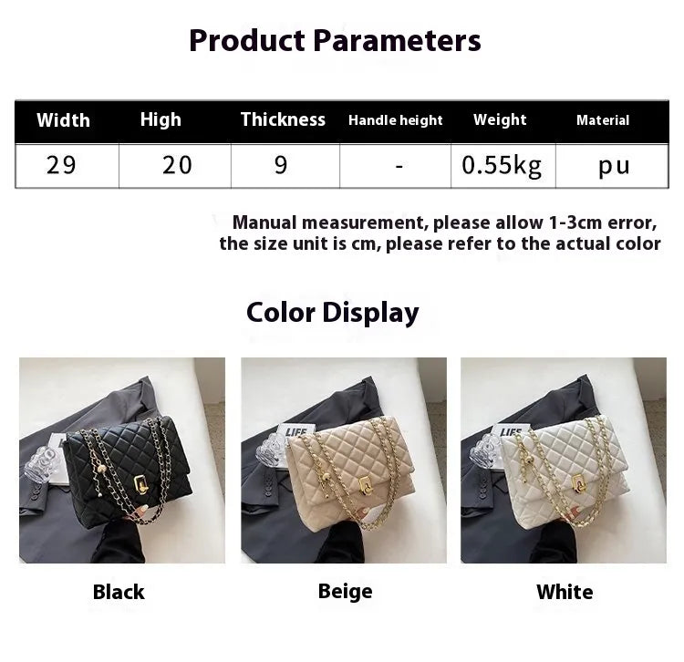 Women's Popular Diamond Embroidery Thread Large Capacity Shoulder Bag