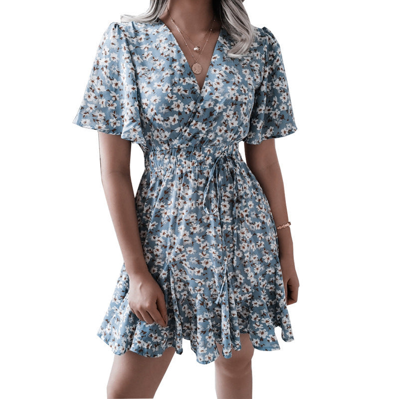 Women Fashion Print Chiffon Dress