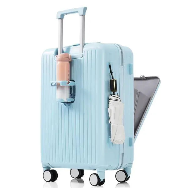 Front Opening 20 Inch Carry On Luggage With Expandable Travel Bag Set- FREE USA SHIPPING