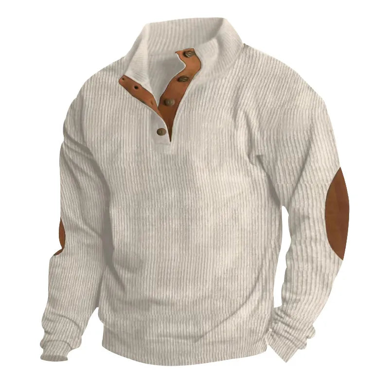 Corduroy Casual Stand Collar Long-sleeved Sweater
