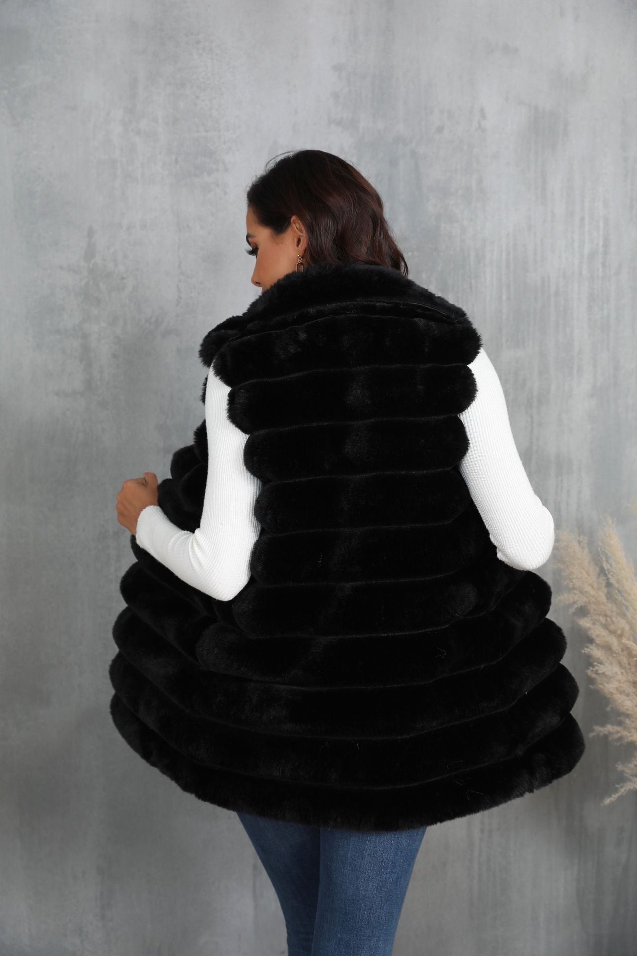 Mid-length Autumn And Winter New Faux Fur Vest For Women