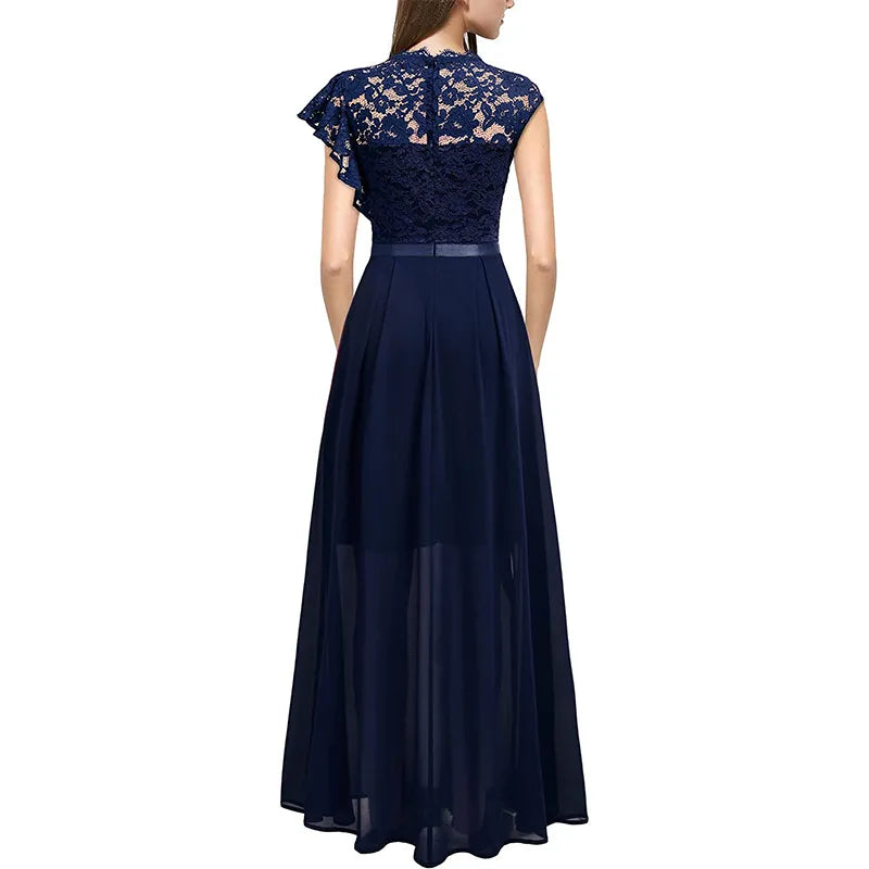 Women's Fashionable Lace High Waist Dress