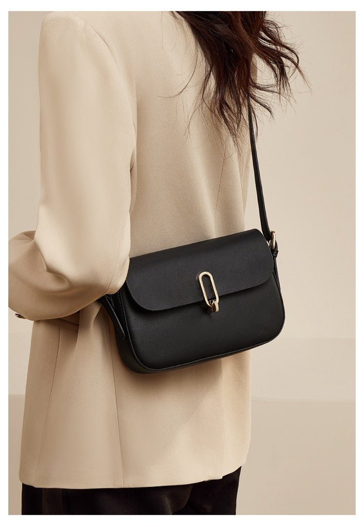 Two-layer Cowhide Genuine Leather Square Shoulder Messenger Bag