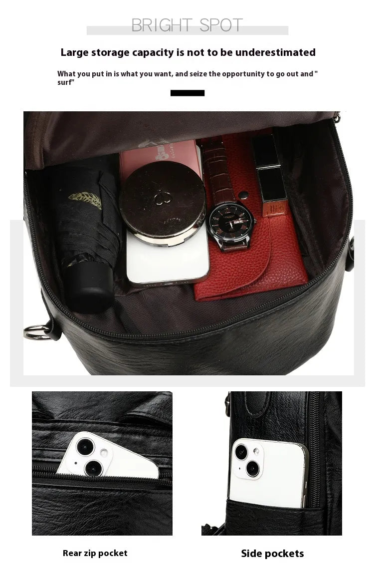 Women's Stylish And Versatile Simple All-match Travel Bag Backpack