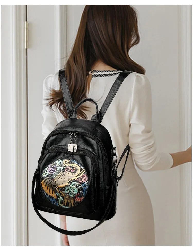 Women's Stylish And Versatile Simple All-match Travel Bag Backpack