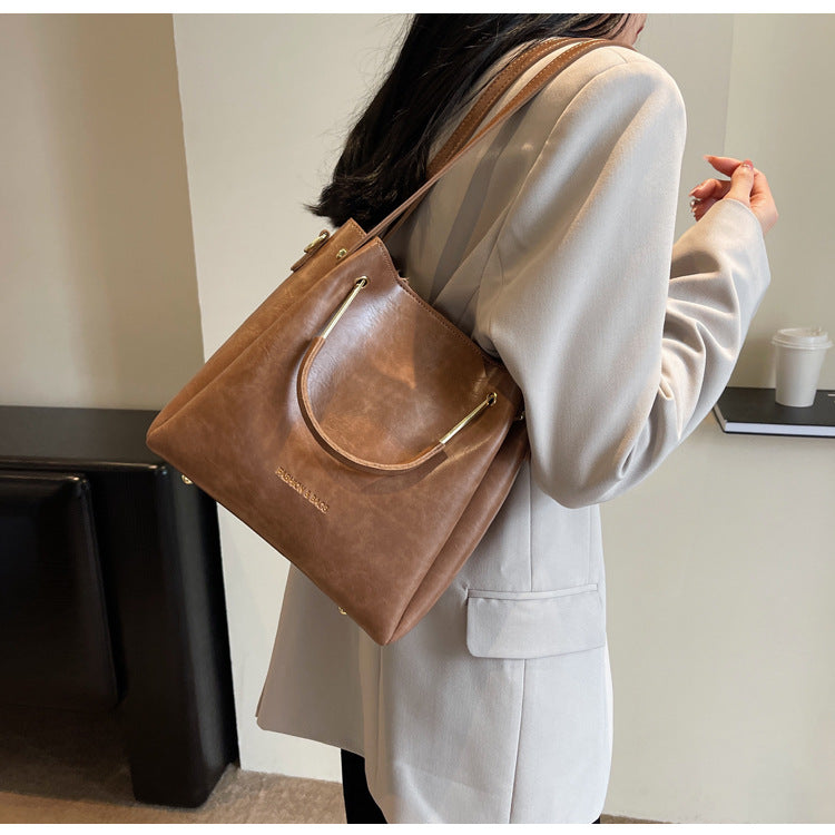 Retro Large Capacity Hand-held Tote Bag Casual Crossbody