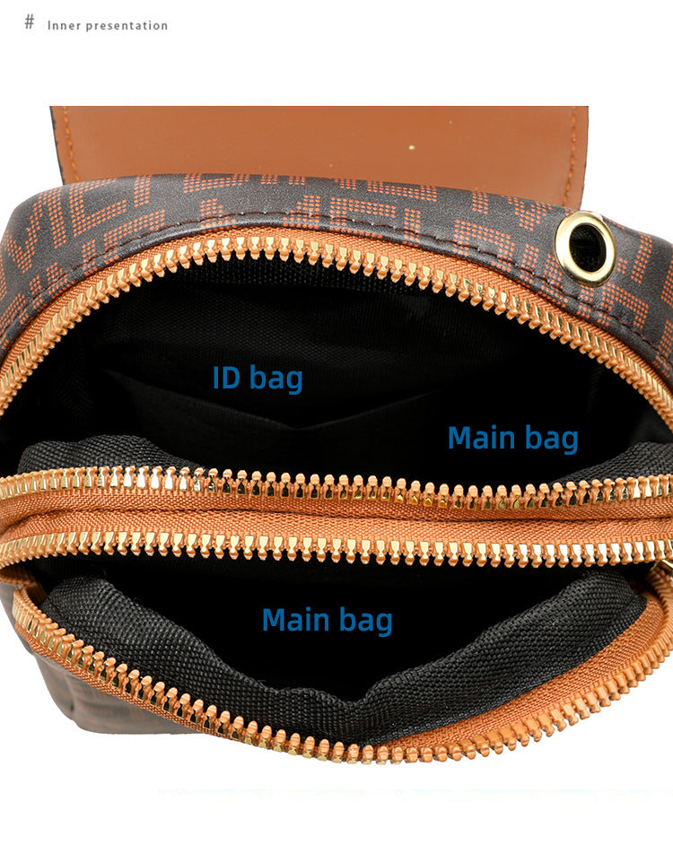 Soft Leather Retro Printed Mini Crossbody Bag