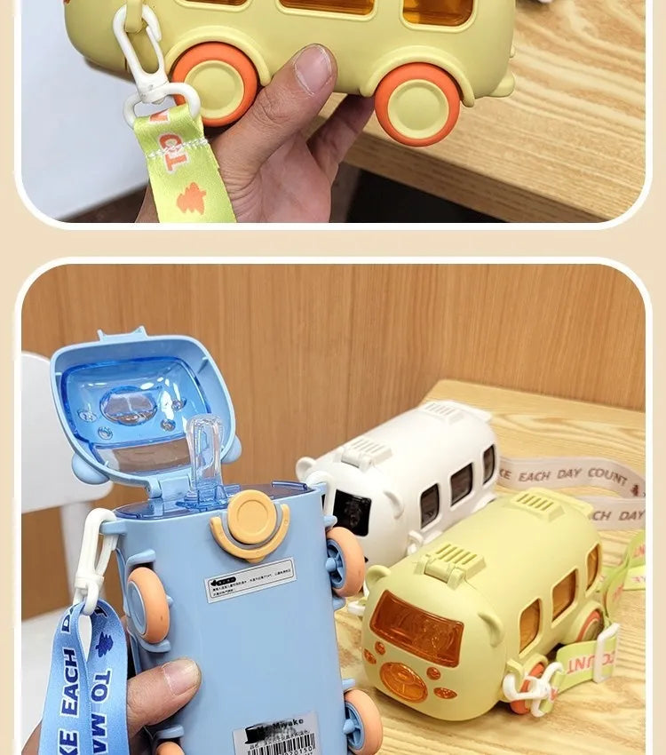 Cups Summer Good-looking Bus Car Straw With Pulley Kettle