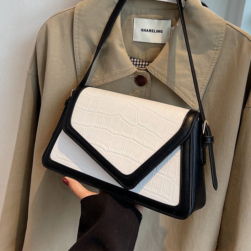 Stone Pattern Square Bag All-match One-shoulder High Sense