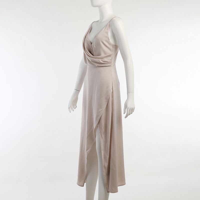 V-neck Slit Sling Dress Summer Fashion Sexy Slim Suspender Dresses For Women Clothing