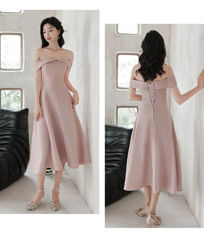 Satin Bridesmaid Dress Usually Can Wear Sister Group Dress