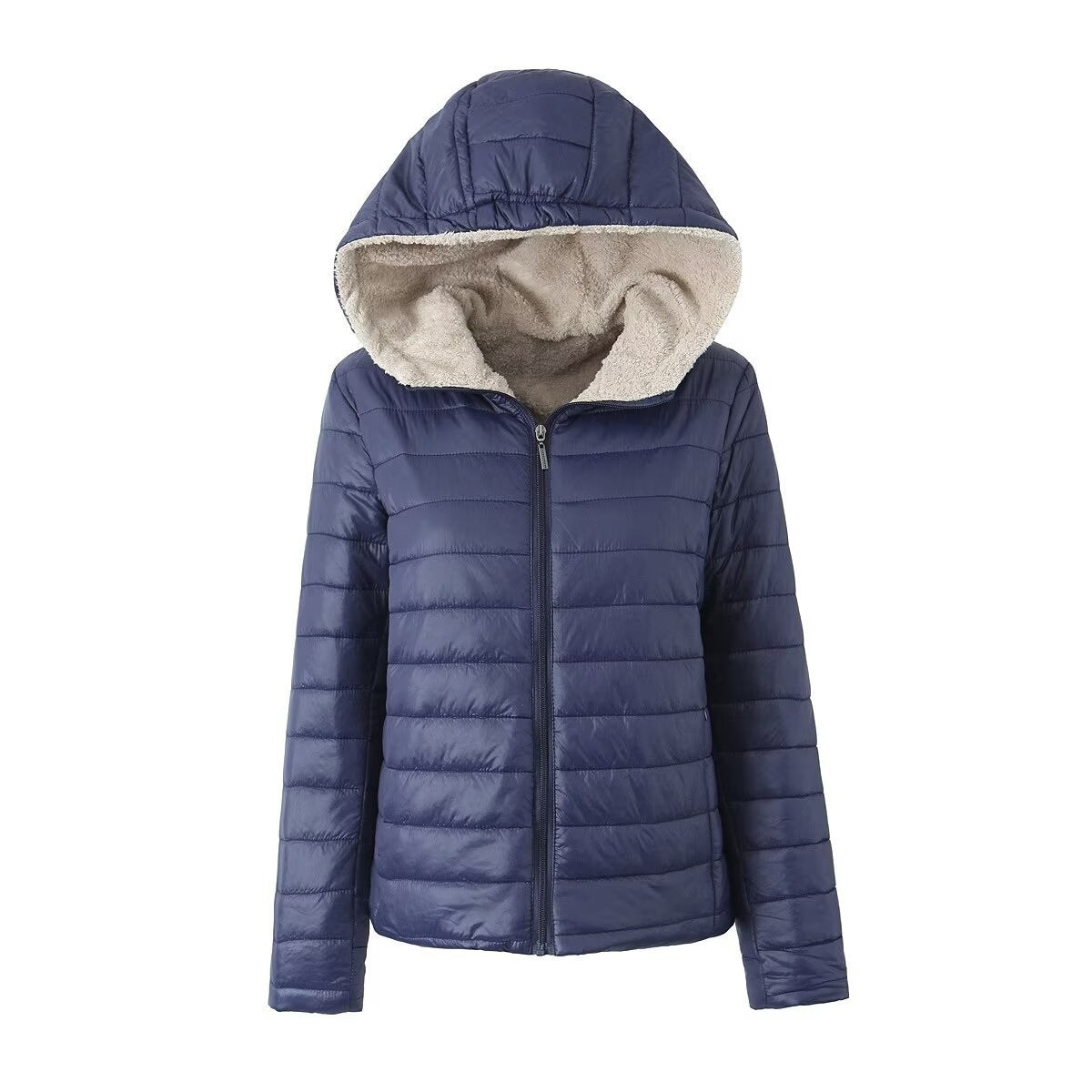 European And American Short Velvet Loose Hooded Cotton Jacket Jacket