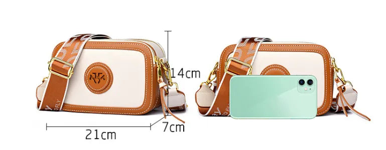 Women's Fashion Vintage Wide Shoulder Strap Crossbody Bag
