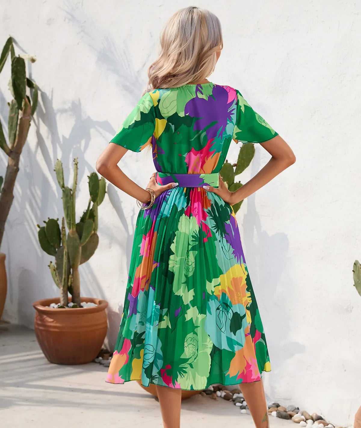 Women's Summer Printed Short Sleeve Dress
