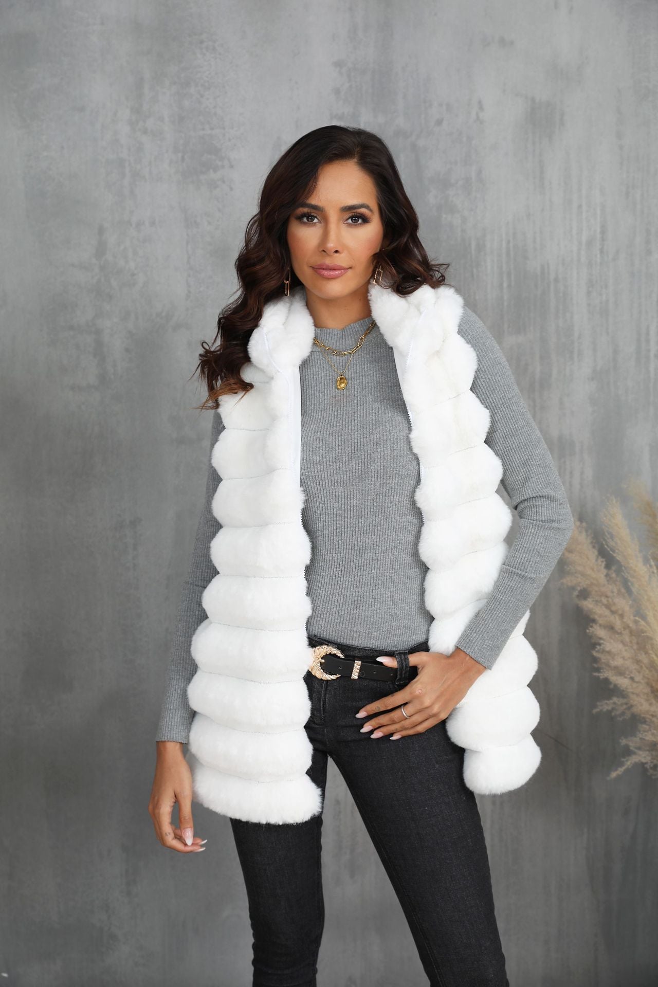 Mid-length Autumn And Winter New Faux Fur Vest For Women