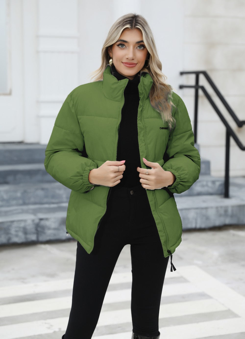 Winter Coat Women Casual Windproof Down Cotton Coat Warm Thickened Jacket Solid Outwear All-match Loose Tops Clothing