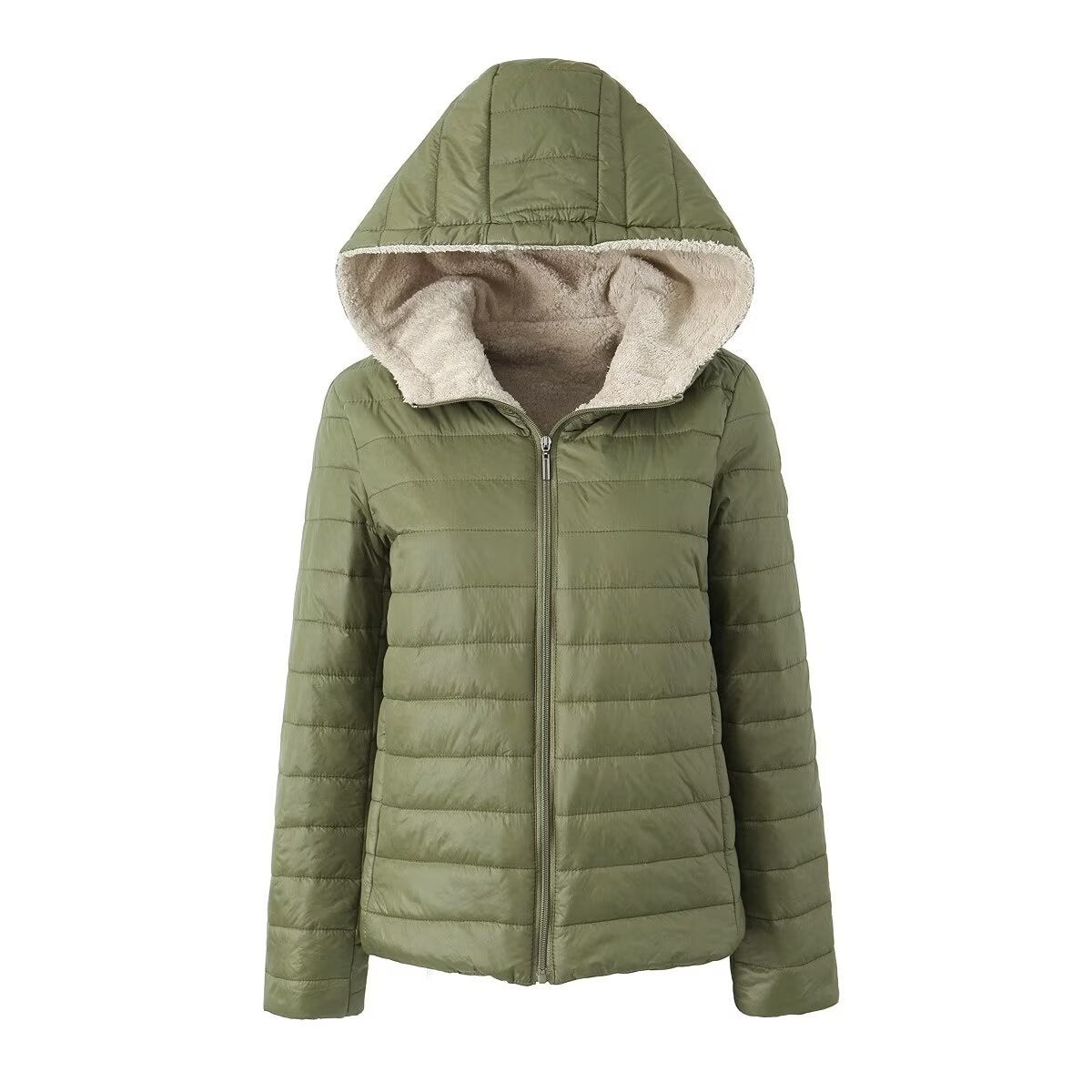 European And American Short Velvet Loose Hooded Cotton Jacket Jacket