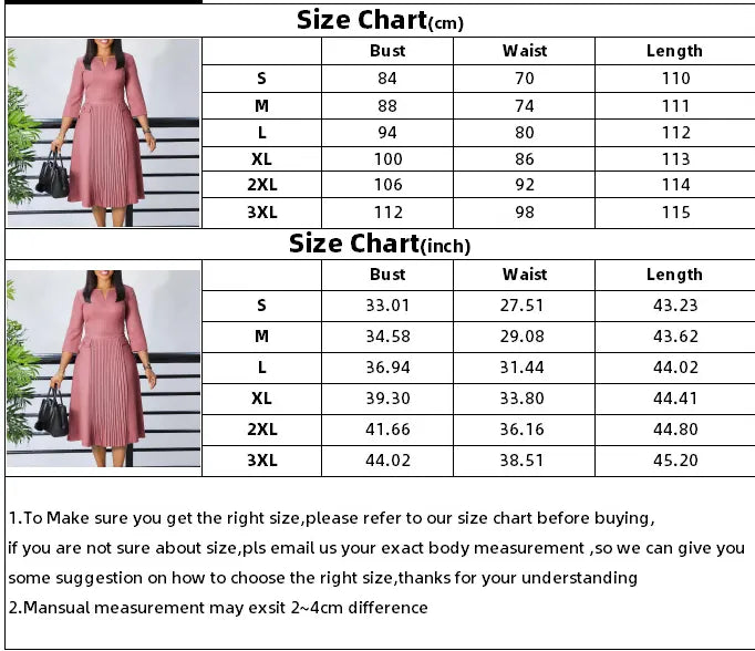 Elegant Pure Color Pleated Plus Size Women's