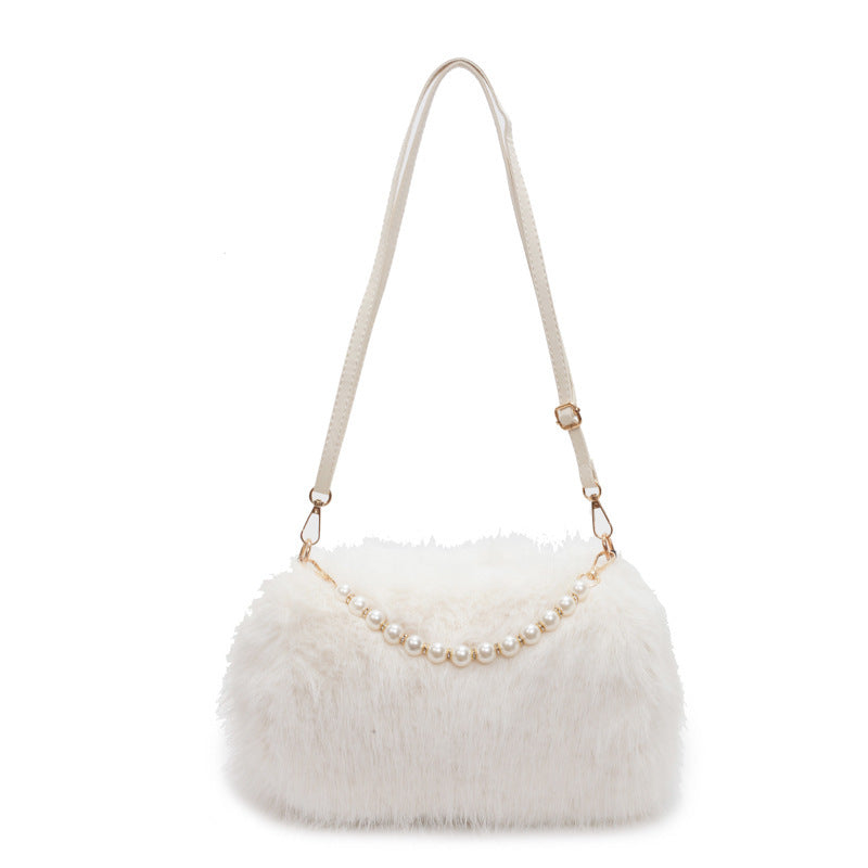 Autumn And Winter Fashion Pearl Chain Crossbody Shoulder Bag