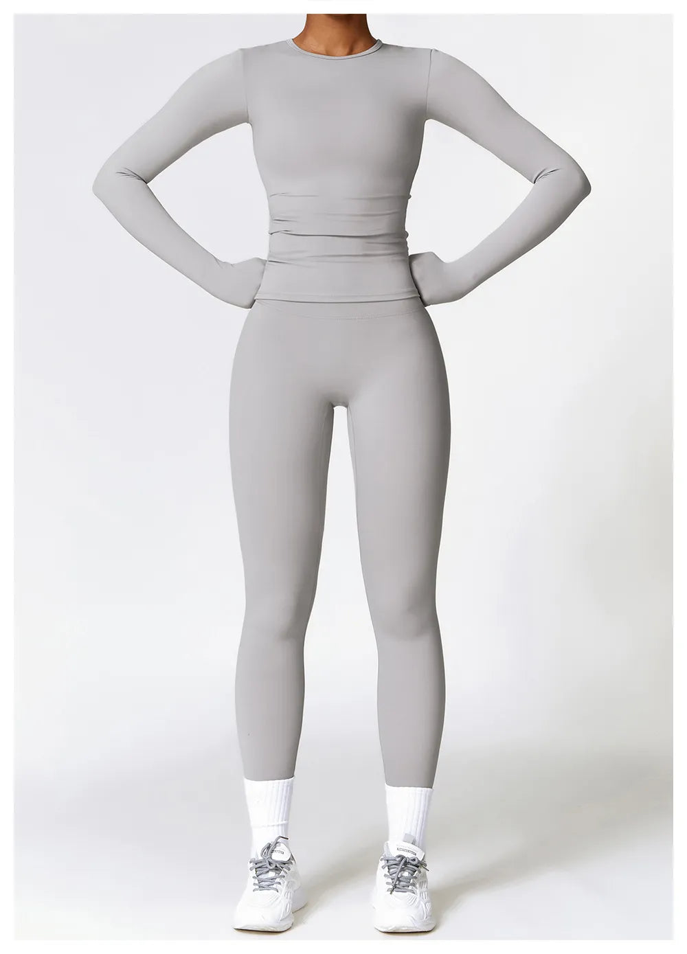Tight-fitting Brushed Yoga Suit Quick-drying Fitness Clothes Fitness Long Sleeve Tracksuits Sports Suit Gym Top High Waist Leggings Women Sets Yoga Set