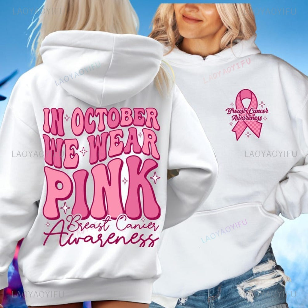 In October We Wear Breast Cancer Awareness Sweatshirt