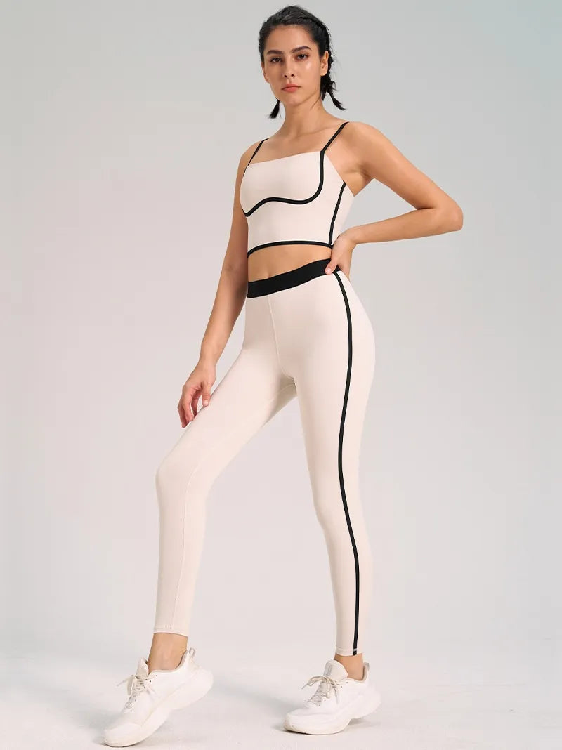 Sports Yoga Suit Two-piece Set Nude Feel Double-sided Sanding Outdoor