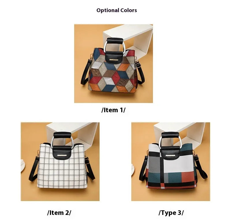 Large Capacity Totes Middle-aged High-grade Soft Leather Shoulder