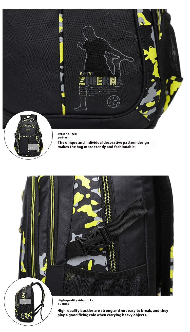 Camouflage Printed Schoolbag Three-piece Set
