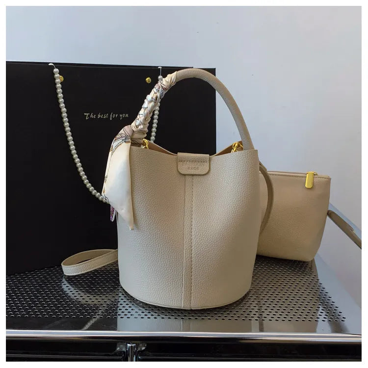 Korean Style Scarf Hand-carrying Combination Bucket Bag